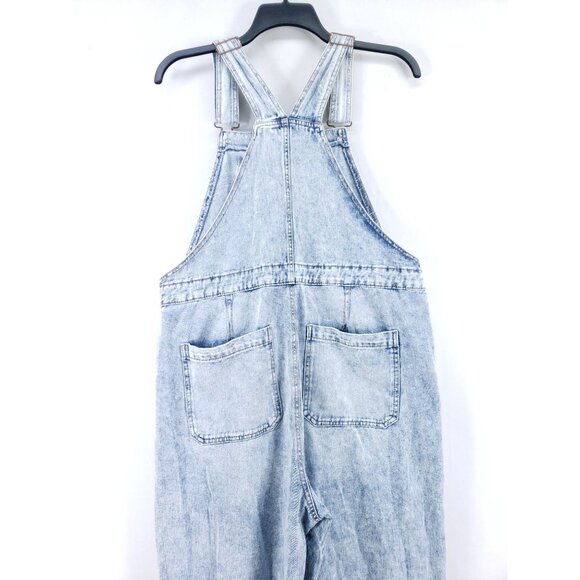 Celebrity Pink Womens XL Denim Overalls Acid Wash Adjustable Straps Straight Leg - Picture 3 of 9